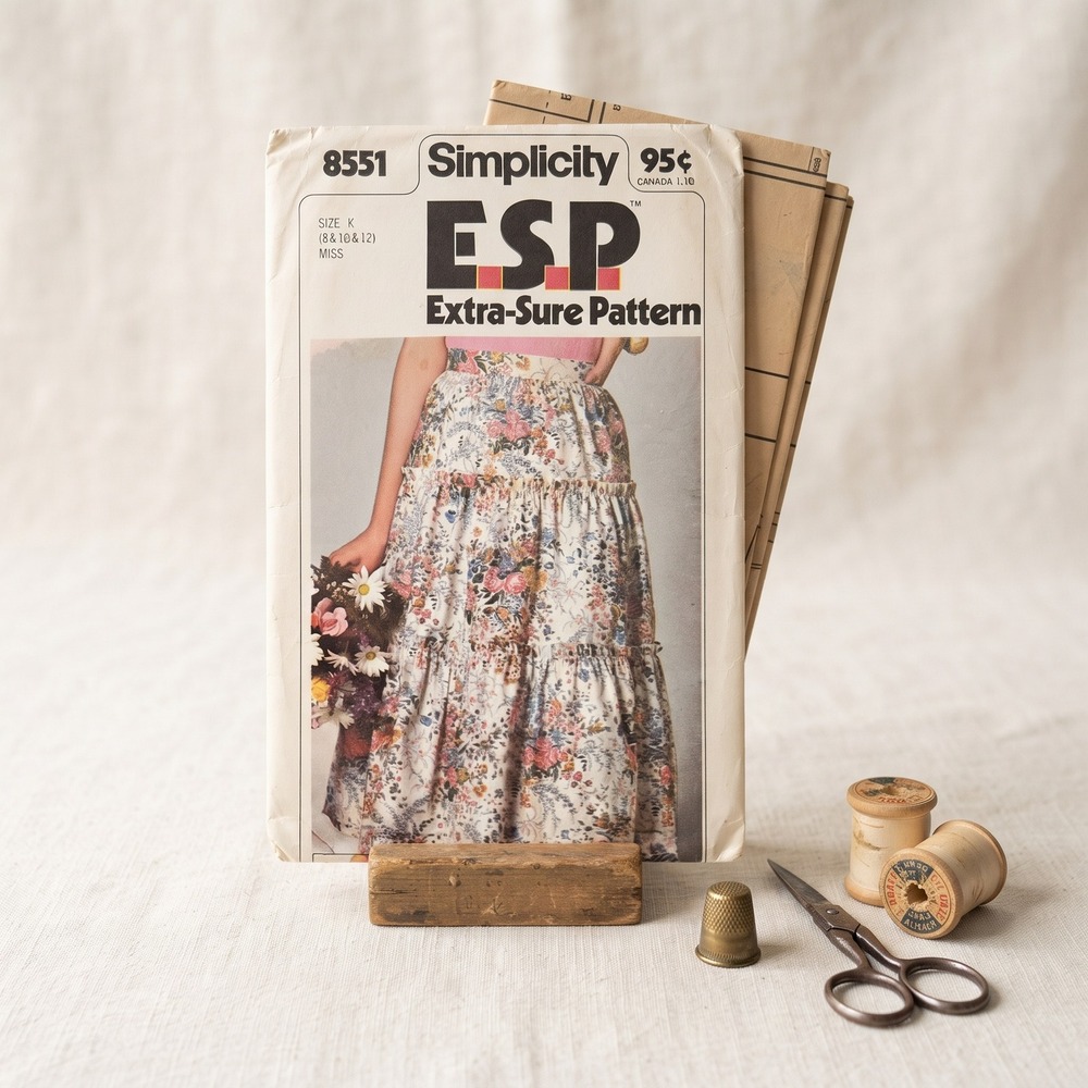 Vintage 1978 Simplicity 8551 Misses Tiered Skirt ESP Pattern‎ Size K 8-12